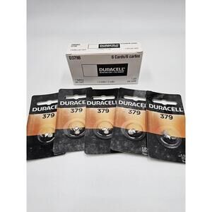 5 Duracell 379 Watch and Calculator Batteries(AG0, D379, LR521, JA, SR521SW, S56